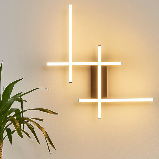 Applique da parete led 3200k design moderno nera