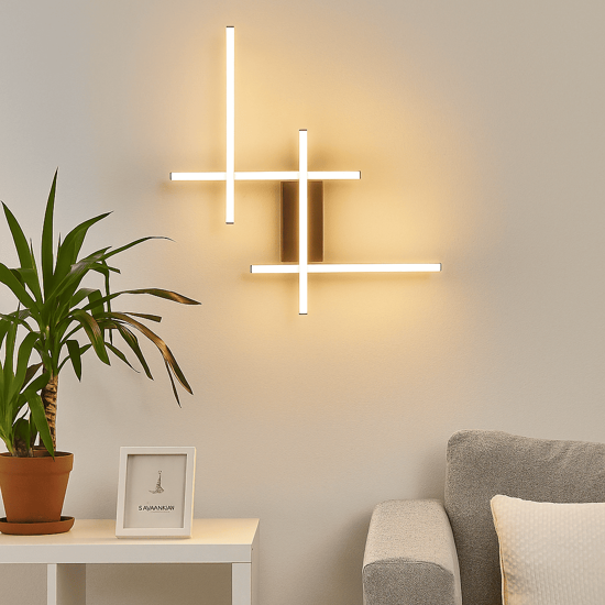 Applique da parete led 3200k design moderno nera