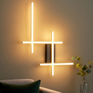 Applique da parete nero oro led 3200k design moderna