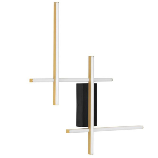 Applique da parete nero oro led 3200k design moderna