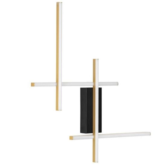 Applique da parete per salotto nero oro led 3200k design moderna