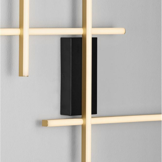 Applique da parete nero oro led 3200k design moderna