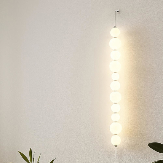 Applique da parete design moderno sfere vetro bianco led 3000k