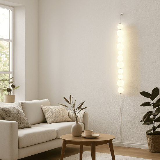 Applique da parete design moderno sfere vetro bianco led 3000k