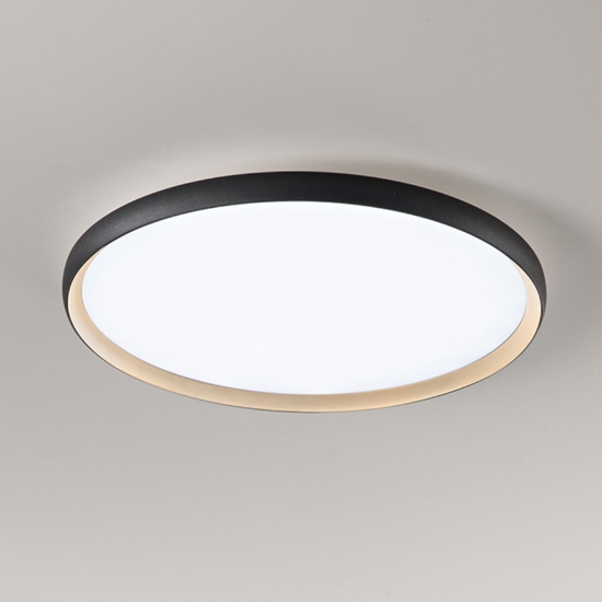 Plafoniera tonda halo nero oro perenz led 40w cct dimmerabile