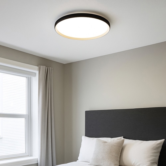 Plafoniera tonda halo nero oro perenz led 40w cct dimmerabile
