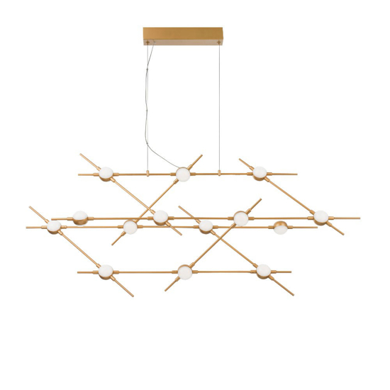 Lampadario design moderno oro led 39w 3000k dimmerabile