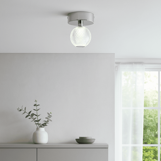 Faretto da soffitto led 3200k cromo vetro decorato