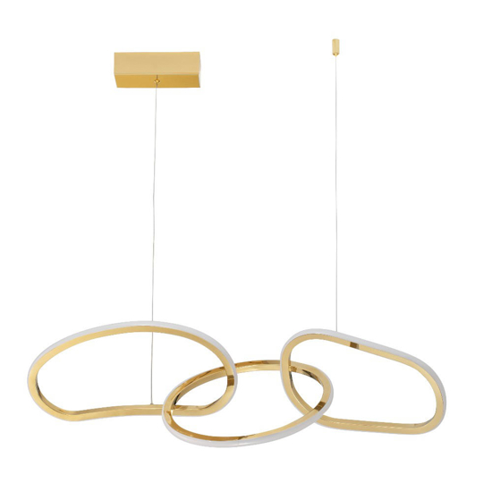 Lampadario moderno anelli oro led 41w 3000k dimmerabile