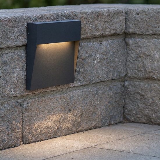 Segnapasso led grafite per esterno 3w 3000k ip65