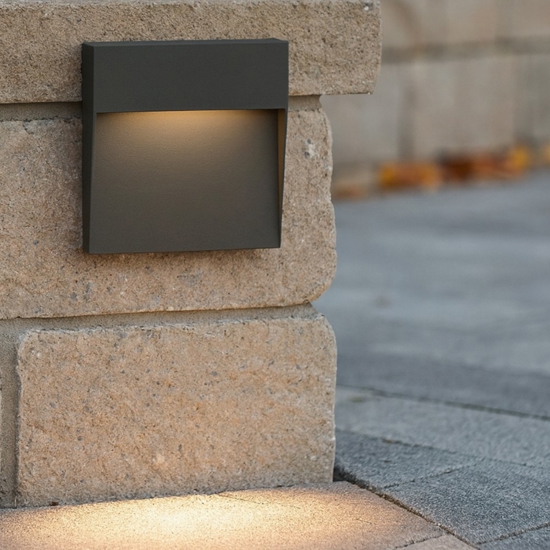 Segnapasso per esterni led a parete grafite led 6w 3000k ip65