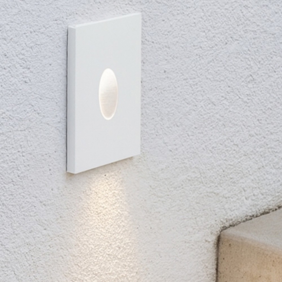 Segnapasso led da incasso a parete per esterno bianco 3w 3000k