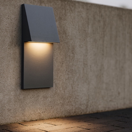 Segnapasso led da esterno grafite 3w 3000k incasso a parete