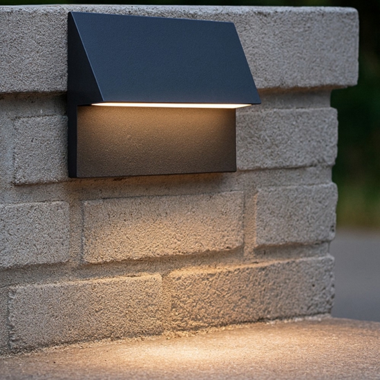 Segnapasso led per esterni da incasso a parete grafite led 3000k