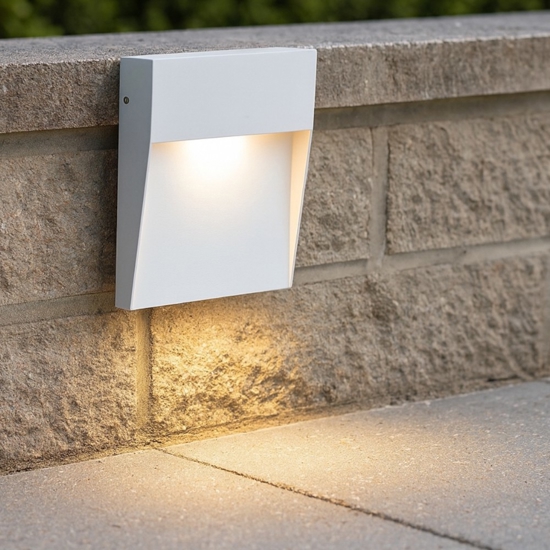 Segnapasso da esterno led 6w 4000k per parete bianco ip65