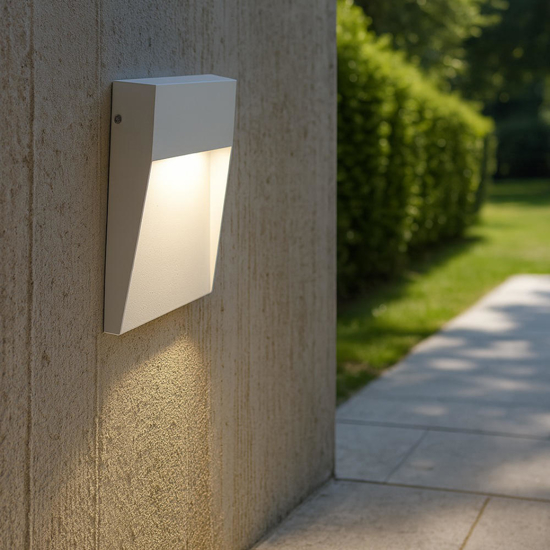 Segnapasso da esterno led 6w 4000k per parete bianco ip65