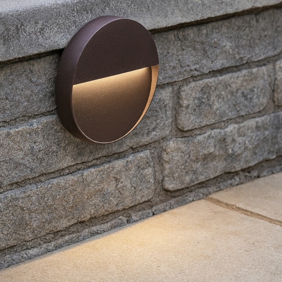 Segnapasso marrone rotondo da esterno led 3w 4000k senza incasso