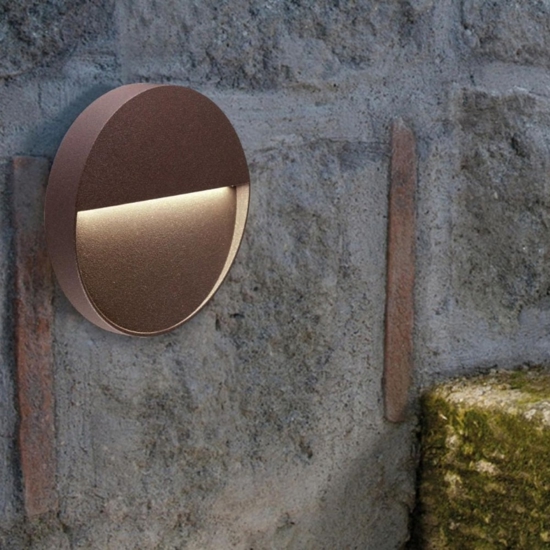 Segnapasso marrone rotondo da esterno led 3w 4000k senza incasso