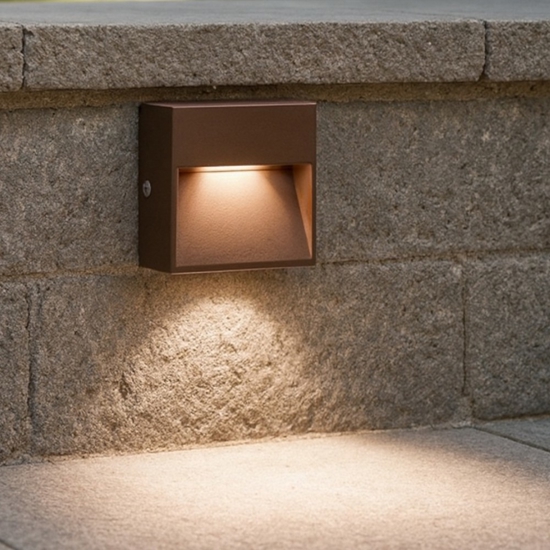 Dedra ap big ideal lux segnapasso da esterno led 3000k marrone ip65