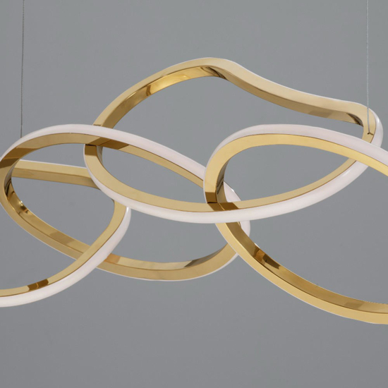 Lampadario anelli intrecciati oro moderno led 51w 3000k