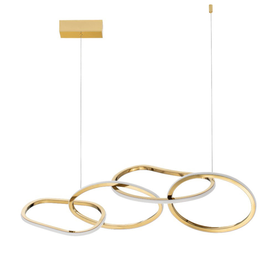 Lampadario anelli intrecciati oro moderno led 51w 3000k