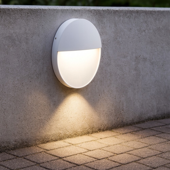 Segnapasso bianco per esterno a parete led 6w 3000k ip65