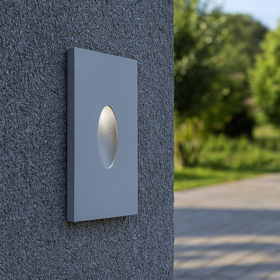 Segnapasso da incasso a parete grigio led 3w 3000k per esterno ip65