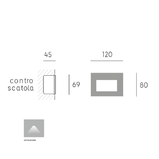 Segnapasso da parete per esterno a incasso grigio led 3w 4000k ip65