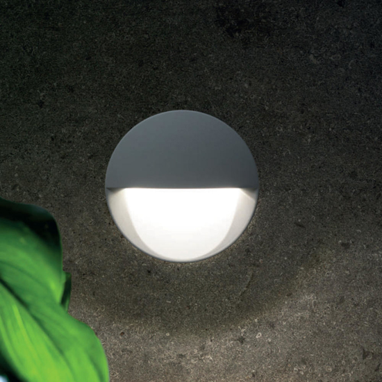 Segnapasso rotondo per esterno led 8w 4000k da incasso a parete grafite