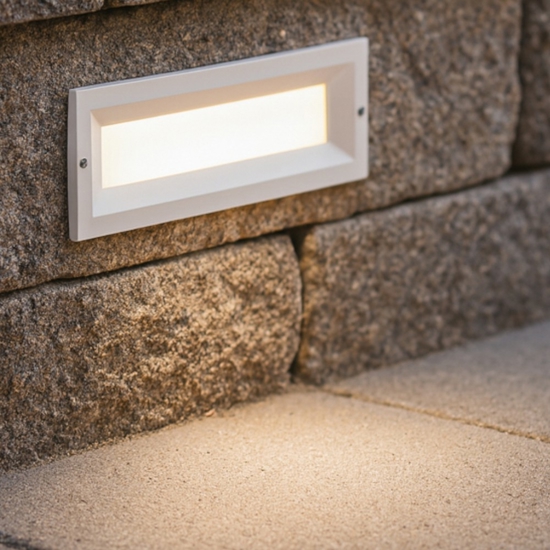 Segnapasso led bianco da esterno per incasso parete led 12w 3000k