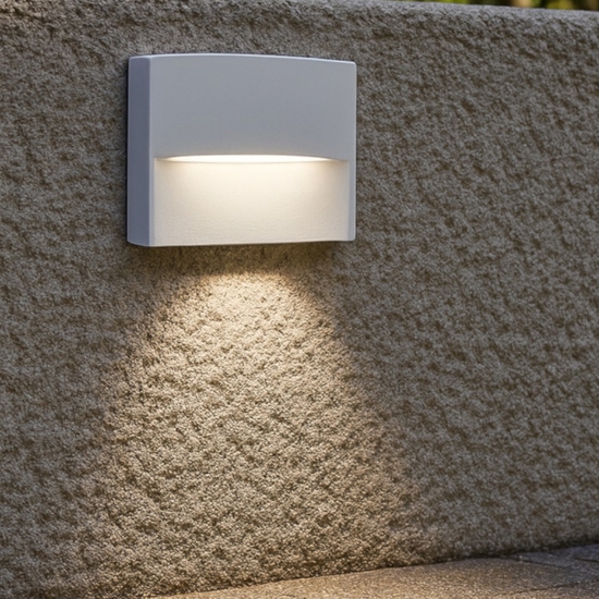 Segnapasso led rettangolare per esterno a parete bianco led 4w 3000k