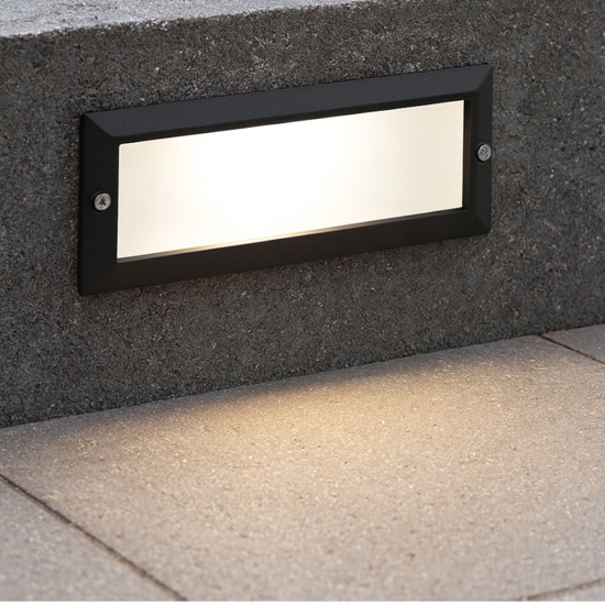 Segnapasso nero da esterno led 10w 3000k per incasso parete ip65