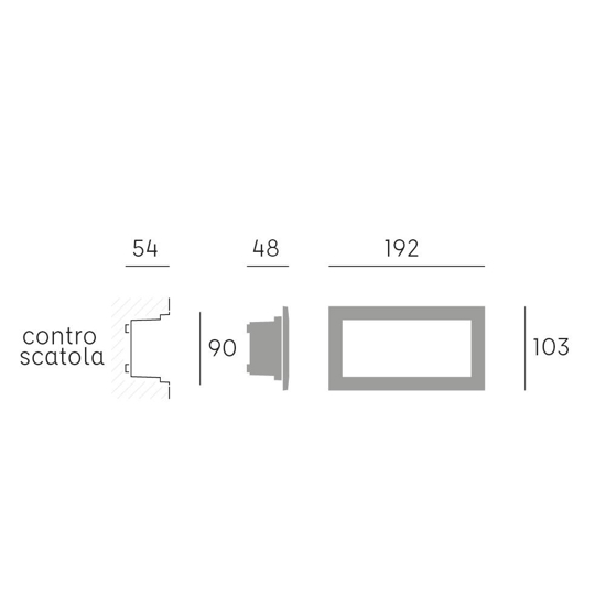 Segnapasso nero da esterno led 10w 3000k per incasso parete ip65