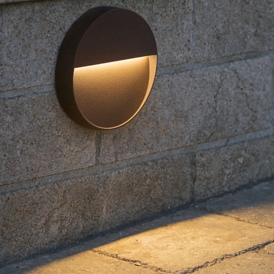 Segnapasso led 6w 4000k da esterno ip65 marrone rotondo