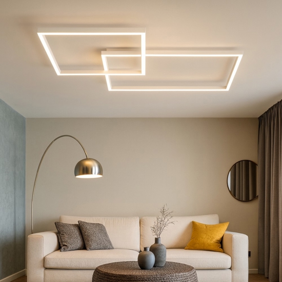 Plafoniera led cct 3000k 4000k 6000k moderna perenz cross bianco