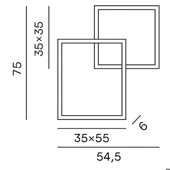 Plafoniera led cct 3000k 4000k 6000k moderna perenz cross bianco