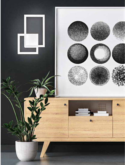 Applique led cct 20w 3000k 4000k 6000k bianco moderna cross perenz
