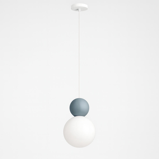 Top light lampada a sospensione cottage blu sfer vetro bianco