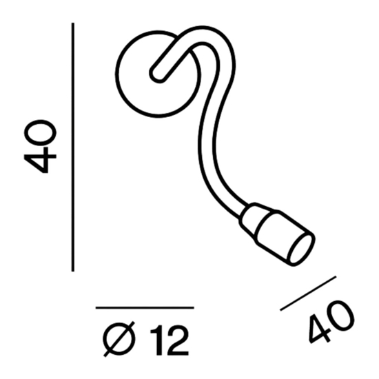 Applique nero orientabile per comodino camera da letto bulbo perenz