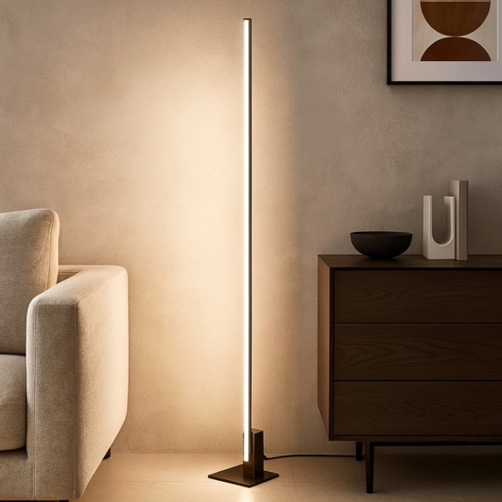 Syncro perenz piantana moderna lampada da terra nera led