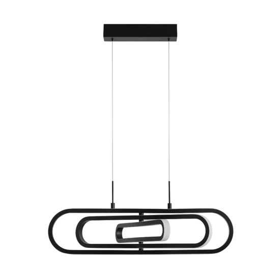 Lampadario moderno led 50w 3000k nero design orientabile