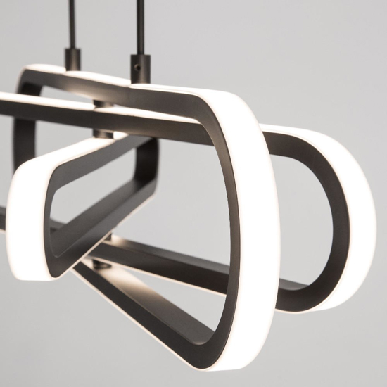 Lampadario moderno led 50w 3000k nero design orientabile