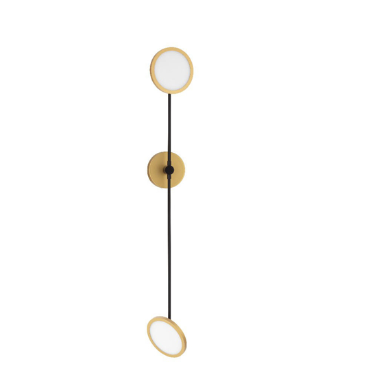 Applique da parete moderna led 3000k orientabili nero e oro