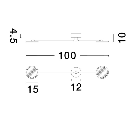 Applique da parete moderna led 3000k orientabili nero e oro