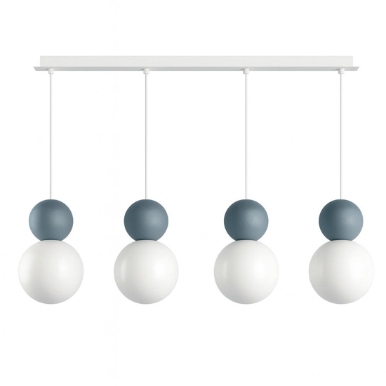 Top light cottage lampadario moderno 4 luci sfere bianco blu