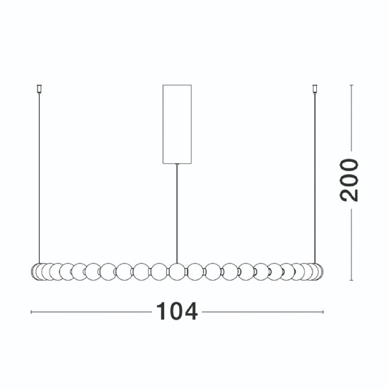 Grande lampadario moderno anello sfere vetro bianco oro led 3000k