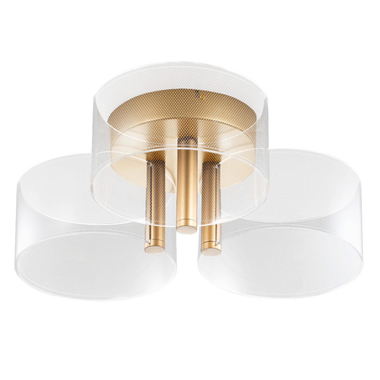 Plafoniera per salotto moderna led 3000k ottone 44cm