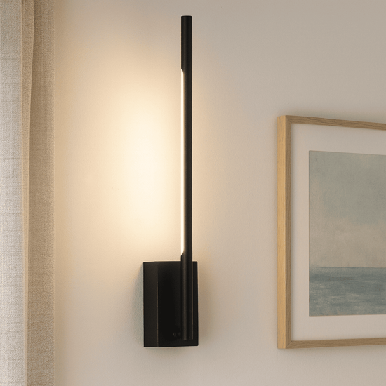 Applique moderna nera orientabile led 3000k 1 luce