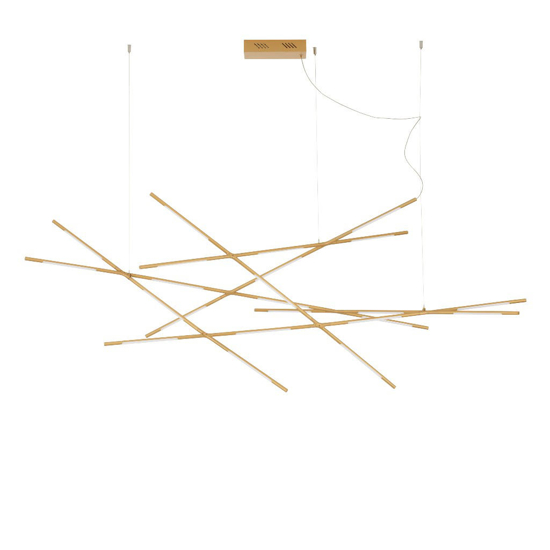 Grande lampadario moderno ottone led 109w 3000k dimmerabile
