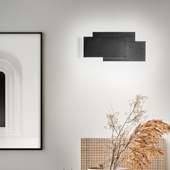 Applique led nero design moderna dip perenz illuminazione